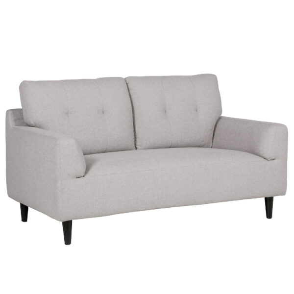 Harringay Fabric 2 Seater Sofa With Black Legs In Light Grey