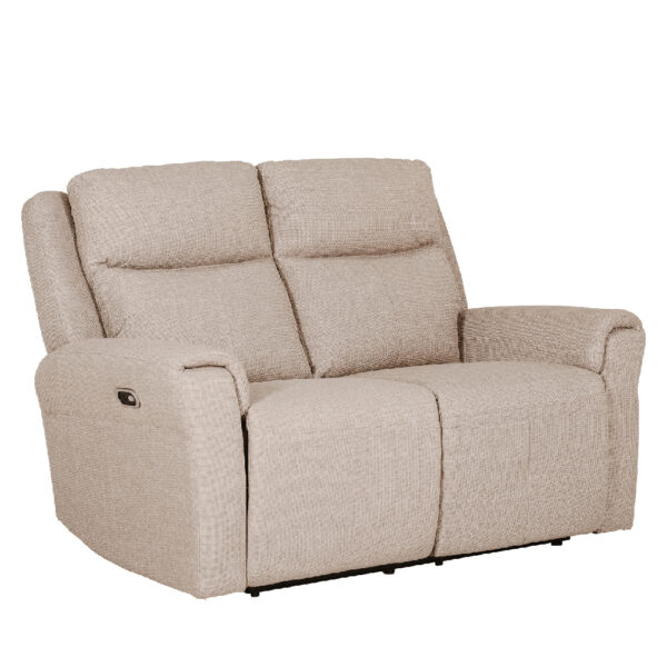 Rochester Fabric 2 Seater Electric Recliner Sofa In Mushroom