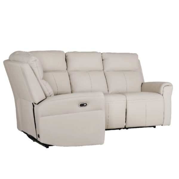 Rochester Leather Corner Electric Recliner Sofa In Stone