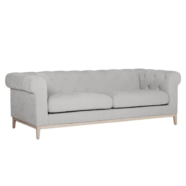 Texarkana Fabric 3 Seater Sofa With Oak Legs In Natural