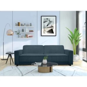 Alton Corduroy Fabric 3 Seater Sofa Bed In Blue