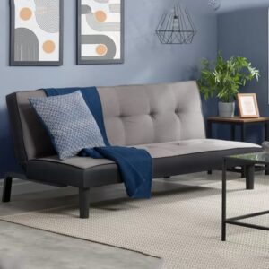 Aurorae Velvet Fabric Sofa Bed In Grey