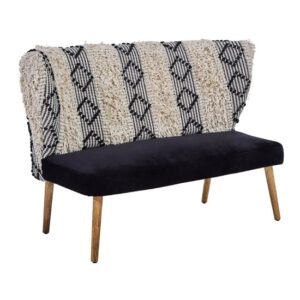 Cafenos Moroccan 2 Seater Fabric Sofa In White And Black