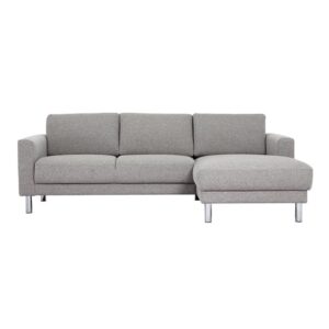 Clesto Fabric Right Handed Corner Sofa In Nova Light Grey