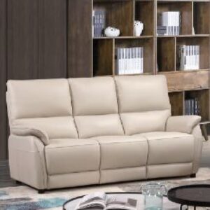 Essex Faux Leather 3 Seater Sofa In Chalk