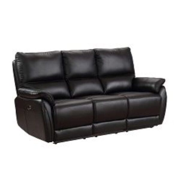 Essex Faux Leather Recliner 3 Seater Sofa In Black