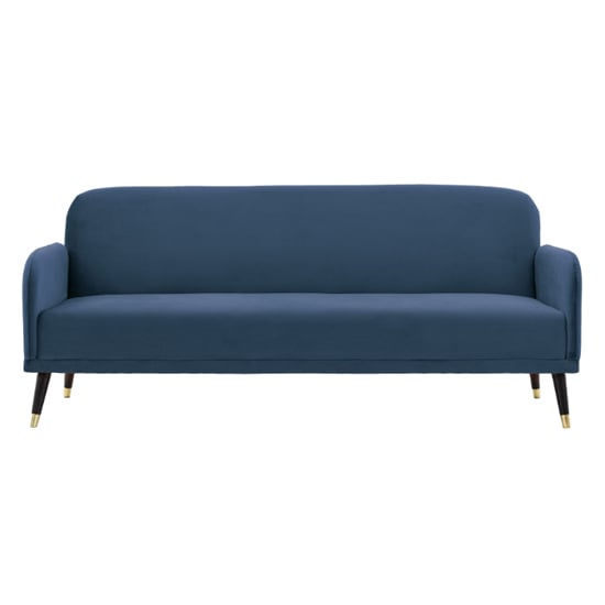 Harare Fabric 3 Seater Sofa Bed With Black Legs In Cyan