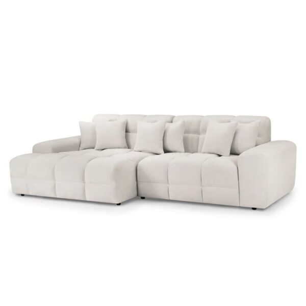 Jackson Fabric Left Hand Corner Sofa In Beige