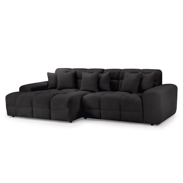 Jackson Fabric Left Hand Corner Sofa In Black