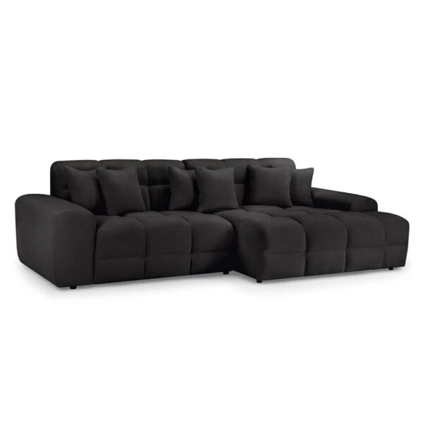 Jackson Fabric Right Hand Corner Sofa In Black