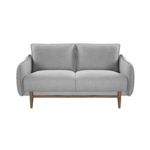 Lark Linen Fabric 2 Seater Sofa In Silver Grey