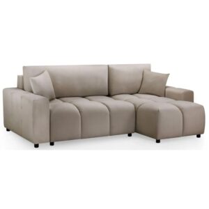 Lufkin Fabric Right Hand Corner Sofa Bed In Mocha