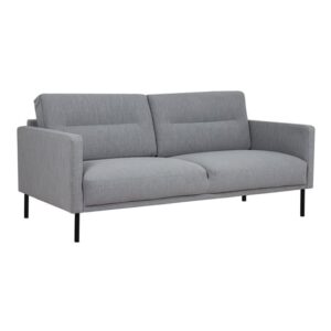 Nexa Fabric 2 Seater Sofa With Black Legs In Grey