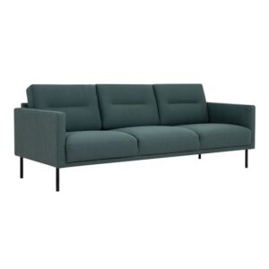 Nexa Fabric 3 Seater Sofa With Black Legs In Dark Green