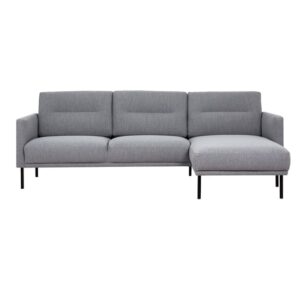 Nexa Fabric Right Handed Corner Sofa With Black Legs In Grey