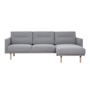 Nexa Fabric Right Handed Corner Sofa With Oak Legs In Grey