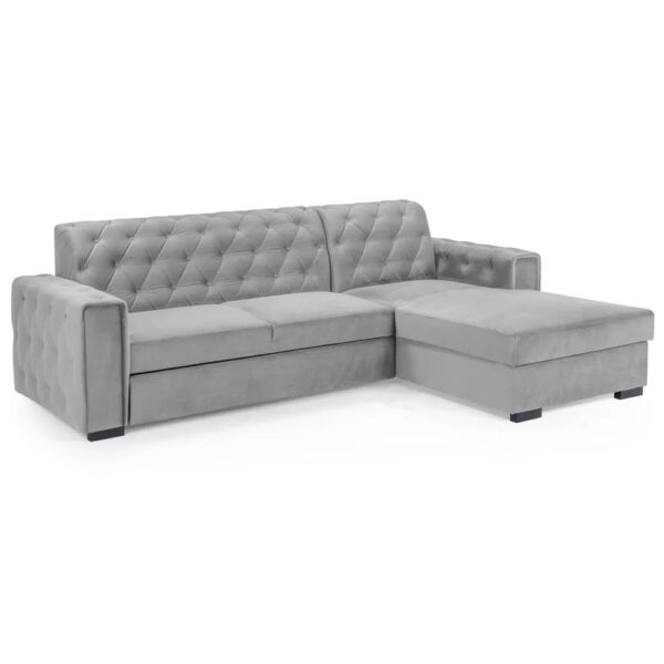 Renton Fabric Right Hand Corner Sofa Bed In Grey