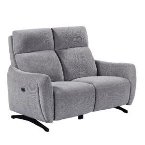 Revere Fabric Electric Recliner 2 Seater Sofa In Pewter