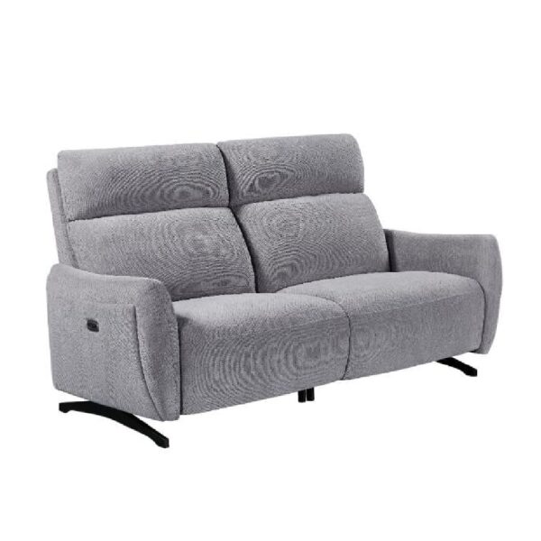 Revere Fabric Electric Recliner 3 Seater Sofa In Pewter