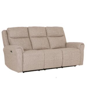 Rochester Fabric 3 Seater Electric Recliner Sofa In Mushroom